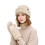 Wholesale curly Teddy Sherpa Mittens made plush curly faux shearling snug ribbed