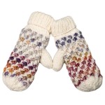Wholesale popcorn Stitch Knit Mittens textured bubble pattern thick ribbed cuff