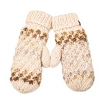 Wholesale popcorn Stitch Knit Mittens textured bubble pattern thick ribbed cuff