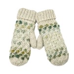 Wholesale popcorn Stitch Knit Mittens textured bubble pattern thick ribbed cuff