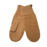 Wholesale sherpa Knit Mittens cozy teddy across hand ribbed knit cuff tucks neat