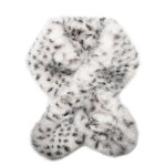 Wholesale leopard Print Faux Fur Collar Scarf ultra plush cloud soft pile spotte