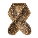 Wholesale fawn Print Faux Fur Pull Through Scarf made plush ultra soft faux fur