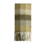 Wholesale brushed plaid oblong scarf soft fuzzy hand fringed ends oversized chec