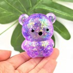 Wholesale glitter Bear Squishy Toy Cute novelty squishy toy designed gel glitter