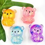 Wholesale glitter Bear Squishy Toy Cute novelty squishy toy designed gel glitter