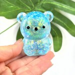 Wholesale glitter Bear Squishy Toy Cute novelty squishy toy designed gel glitter