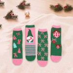 Wholesale holiday crew sock set four coordinating pairs soft cotton blend knit c
