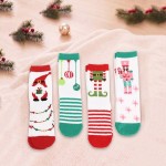 Wholesale holiday crew sock set four coordinating pairs soft cotton blend knit c
