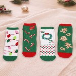 Wholesale holiday crew sock set four coordinating pairs soft cotton blend knit c