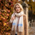 Wholesale oversized Plaid Blanket Scarf soft brushed finish fringed edges Genero