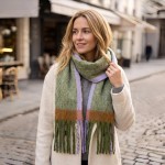 Wholesale oversized Plaid Blanket Scarf soft brushed finish fringed edges Genero
