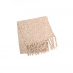 Wholesale chunky boucle knit scarf lofty marled yarn long shaggy fringe Extra ex