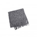 Wholesale chunky boucle knit scarf lofty marled yarn long shaggy fringe Extra ex