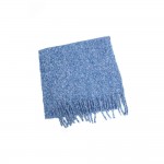 Wholesale chunky boucle knit scarf lofty marled yarn long shaggy fringe Extra ex