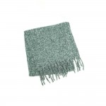 Wholesale chunky boucle knit scarf lofty marled yarn long shaggy fringe Extra ex