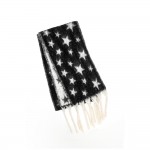 Wholesale star Print Fringe Scarf soft brushed woven fabric allover star pattern
