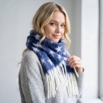 Wholesale star Print Fringe Scarf soft brushed woven fabric allover star pattern