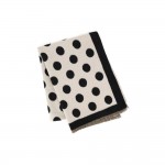 Wholesale polka dot scarf soft brushed weave reversible two knotted fringe ends