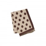 Wholesale polka dot scarf soft brushed weave reversible two knotted fringe ends