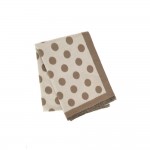 Wholesale polka dot scarf soft brushed weave reversible two knotted fringe ends