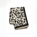 Wholesale animal print scarf soft brushed weave solid contrast border knotted fr