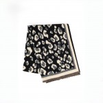 Wholesale animal print scarf soft brushed weave solid contrast border knotted fr
