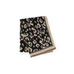 Wholesale animal print scarf soft brushed weave solid contrast border knotted fr