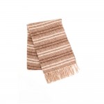 Wholesale striped woven scarf brushed heavyweight knit knotted fringe both ends