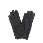 Wholesale faux Wool Gloves Sherpa Detail Touchscreen Compatible One Fits Most Po