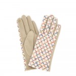 Wholesale printed touchscreen gloves stretch knit soft brushed lining diamond la