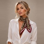 Wholesale do Everything Love Silky Leopard Print Bandana Scarf Multi Use Scarf B