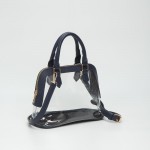 Wholesale clear Tote Bag Vegan Leather Trim Full Zip Closure Detachable Vegan Le