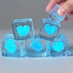 Wholesale glow Dark Ice Cube Heart Novelty squishy toy styled like heart ice cub