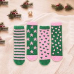 Wholesale fuzzy Holiday Crew Sock Set plush brushed interior ribbed cuffs stay p