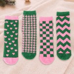 Wholesale fuzzy Holiday Crew Sock Set plush brushed interior ribbed cuffs stay p