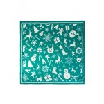 Wholesale silky Christmas Print Bandana Scarf Multi Use Scarf Bandana Bag Tie ET