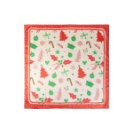 Wholesale silky Christmas Print Bandana Scarf Multi Use Scarf Bandana Bag Tie ET