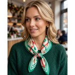 Wholesale silky Plaid Christmas Print Bandana Scarf Multi Use Scarf Bandana Bag