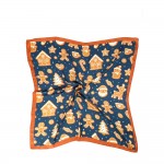 Wholesale gingerbread Print Bandana Scarf lightweight silky woven smooth drape n