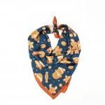 Wholesale gingerbread Print Bandana Scarf lightweight silky woven smooth drape n