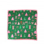 Wholesale bow Print Bandana Scarf lightweight silky woven soft hand clean square