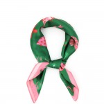 Wholesale bow Print Bandana Scarf lightweight silky woven soft hand clean square