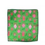 Wholesale lightweight square bandana scarf printed all ornament bow motif holida