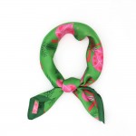 Wholesale lightweight square bandana scarf printed all ornament bow motif holida