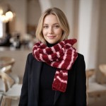 Wholesale striped fuzzy scarf soft eyelash boucle knit heavyweight winter scarf
