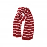 Wholesale striped fuzzy scarf soft eyelash boucle knit heavyweight winter scarf