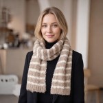 Wholesale striped fuzzy scarf soft eyelash boucle knit heavyweight winter scarf