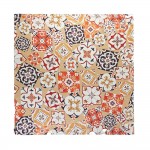 Wholesale silky Satin Square Neck Scarf vibrant printed hand rolled edges lightw