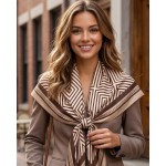 Wholesale silky Geometric Print Scarf Multi Use Scarf Bandana Bag Tie ETC L W Po